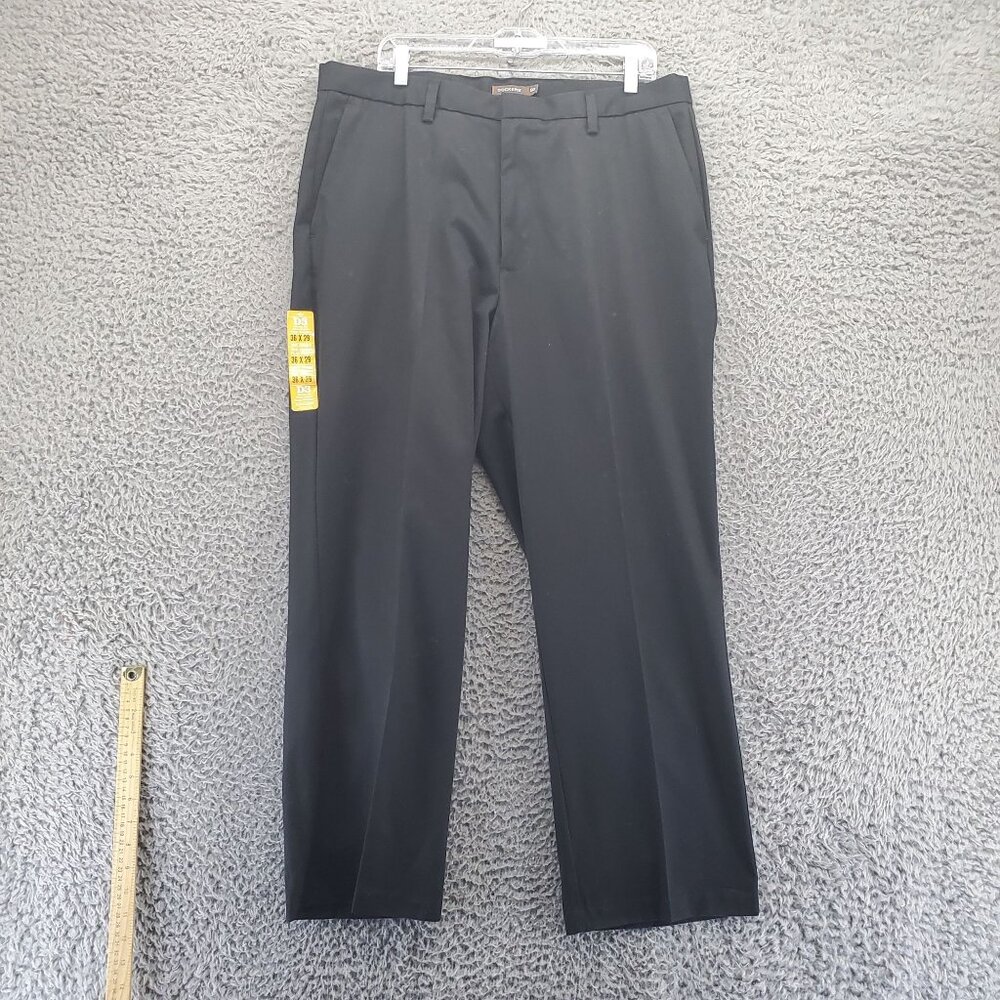 Dockers Pants Mens 36x29 Black D3 Classic Fit Flat Front Khaki Signature *NWT*